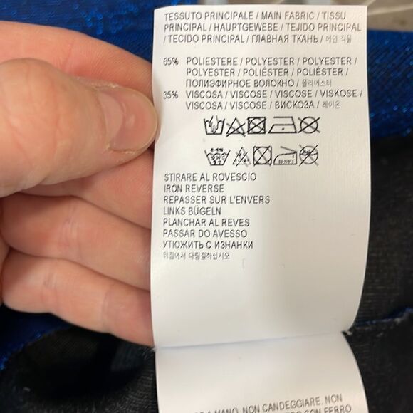 GOLDEN GOOSE Neon Blue Diana Lurex Neoprene Top Size XS Mock Neck Sweatshirt - Picture 8 of 11